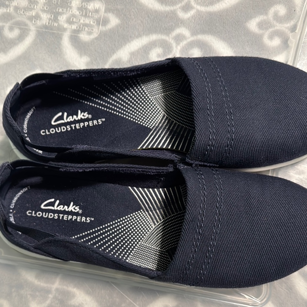 Clarks Blue Flats Slip-On Shoes